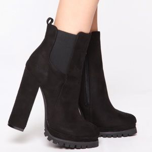 Black heeled booties